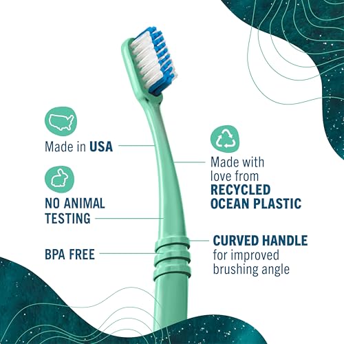 Preserve POPI Recycled Ocean Plastic Adult Toothbrush - Soft Coral