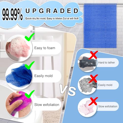 SpiralScgv 4-Pack African Net Sponge Exfoliating Body Scrubber