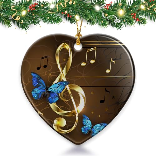 Musical Note Christmas Ornaments - Handmade Ceramic Holiday Decor
