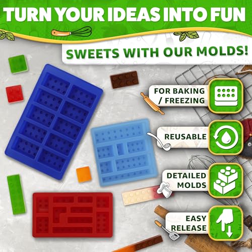 3 Pcs Non-Stick Food-Grade Silicone Chocolate Molds