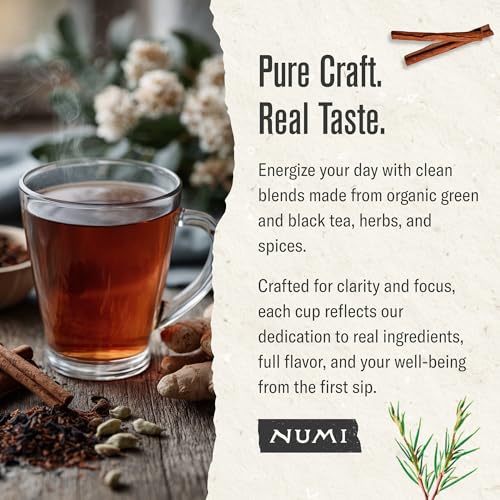 Numi Organic Rooibos Chai Tea - 100 Caffeine-Free Herbal Bags