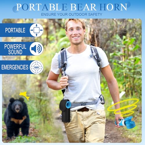 1.4oz Bear Horn Self Defense 123dB Loud Air Horn Audible up to 1/2 Mile Safety Air Horn for Wild Animals Bear Alarm for Hiking Climbing Camping and Outdoor Protection