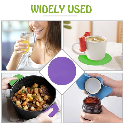 Litoexpe 4-Pack Round Rubber Jar Opener Pads - Non-Slip & Heat-Insulated
