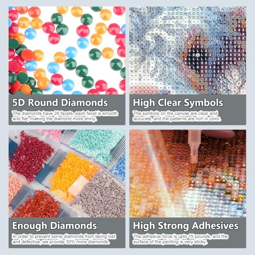 Aicomeon 5D Cow Diamond Art Kit for Adults - 12x12 Inch DIY Craft