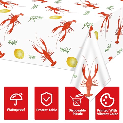 QUERICKY 4 Pack Crawfish Boil Plastic Tablecloths 87x51