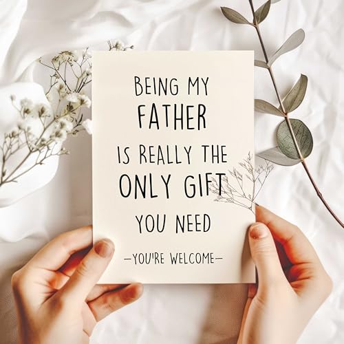 ACH-061 Funny Birthday Card for Dad - Father's Day Gift, 8x5.3in, Premium Linen Card with Envelope