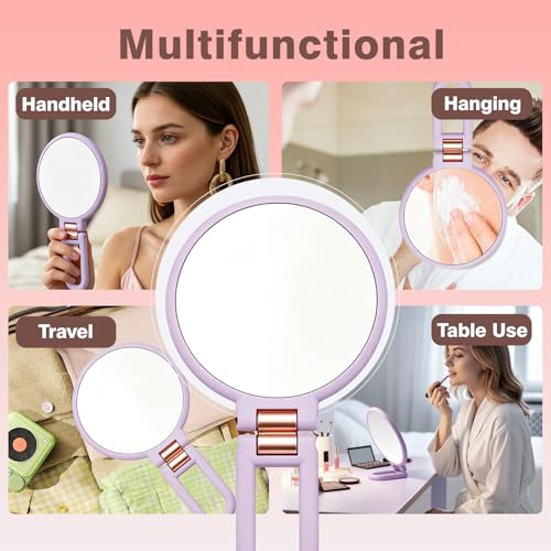 Double Sided 30X Magnifying Hand Mirror - Portable Makeup Tool