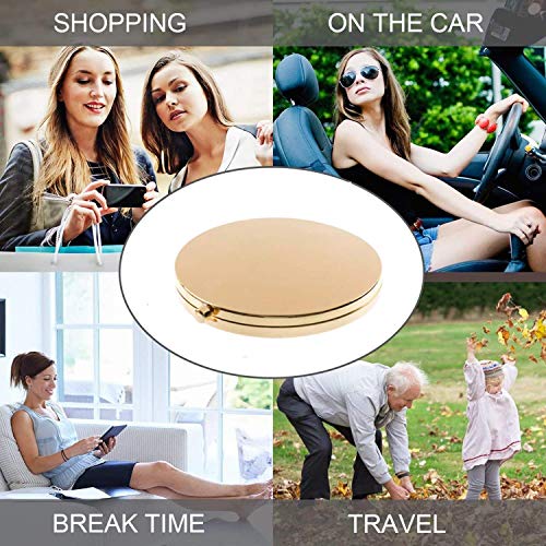 MIHAGUTY Stainless Steel Compact Pocket Mirror 1X 2X Magnification