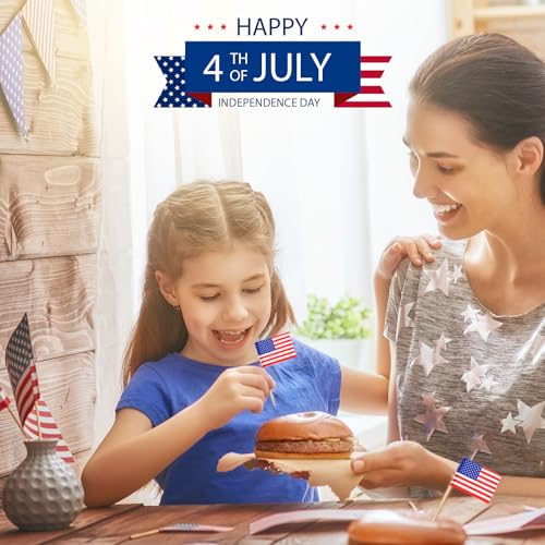 American Flag Cupcake Toppers - 50PCS Independence Day Toothpicks