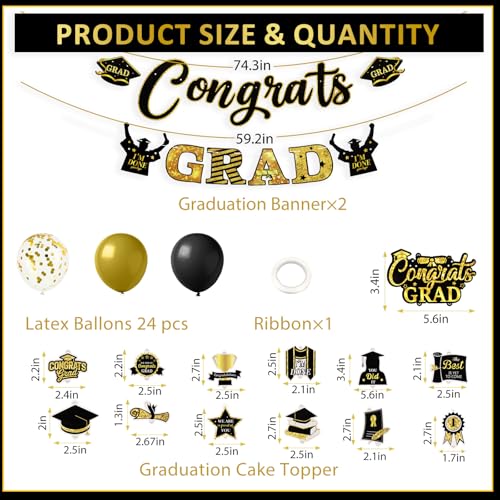 CIEHER Birthday Decoration Set - Banner, Balloons, Cake Topper