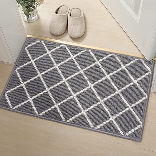 Finchitty Indoor Door Mat, 32" x 20" Grey Non-Slip Absorbent Floor Mat