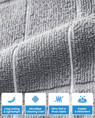 Utopia Towels 12-Pack Microfiber Washcloths, 12x12 Inch Grey Face Towels
