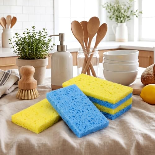 20-Pack Compressed Cellulose Sponges - Eco-Friendly Kitchen Cleaning