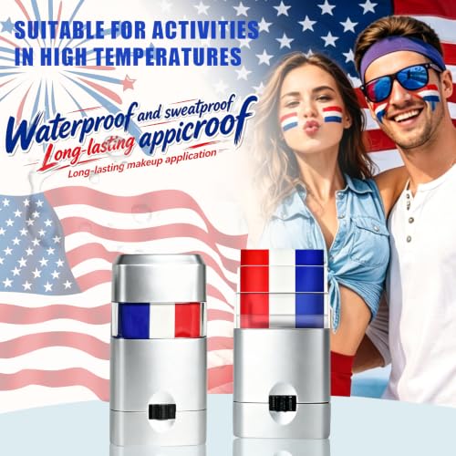 Red White and Blue Eye Black Stick - USA Flag Face and Body Paint