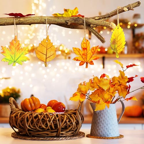 36PCS Unfinished Wooden Maple Leaf Ornaments for DIY Fall Crafts & Painting