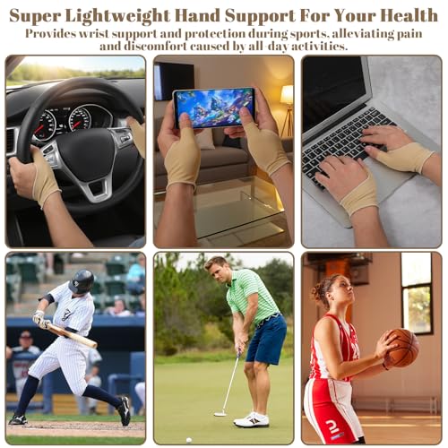 2 Pairs Thumb Wrist Brace Compression Sleeve, Soft Thumb Splint Glove Liner, Ergonomic Thumb Wrist Support Brace for Arthritis Pain Relief Protector Support