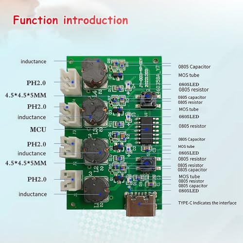 ZORZA 4-Spray Ultrasonic Humidifier DIY Module Kit - 5V Mist Maker Board