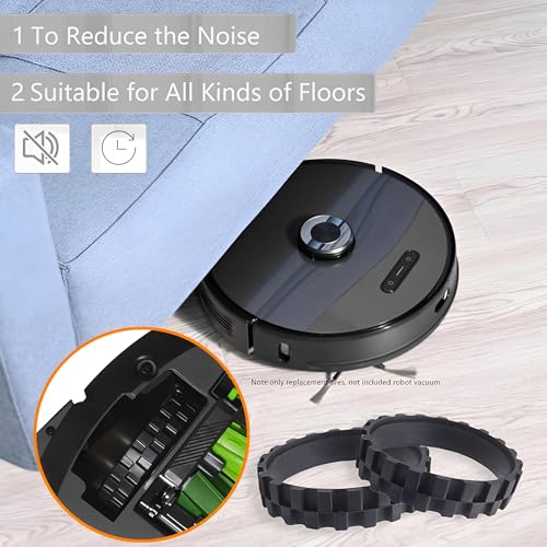 YurMemo Replacement Rubber Tires for Robot Vacuum, 2-Pack Black