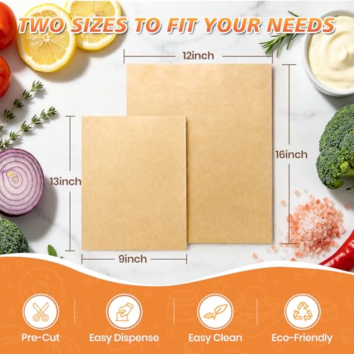 Yarmchahk 9x13 Inch Unbleached Parchment Paper Sheets - 100 Pack