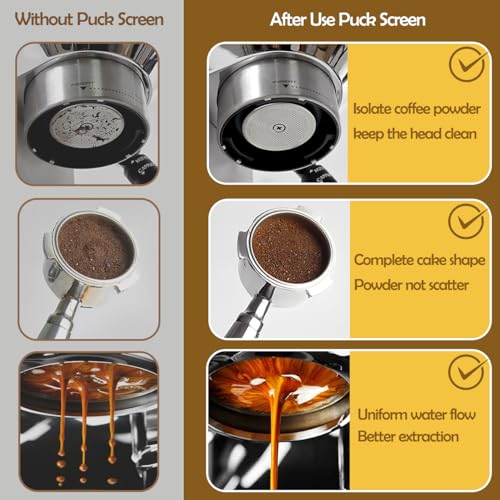 58.5mm Reusable Espresso Puck Screen - 316 Stainless Steel Filter
