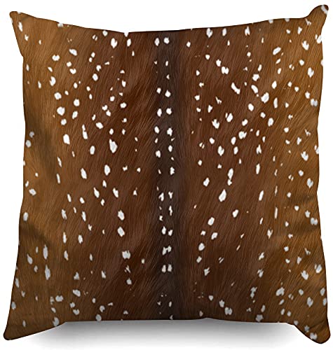 Deer Print Throw Pillow Cover 20x20 Inch, Double-Sided Fawn Pattern