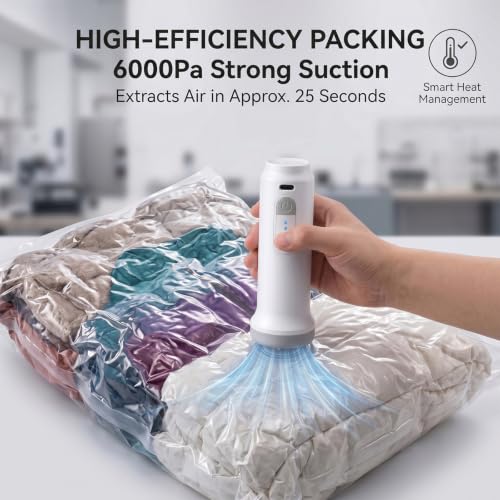 Portable Cordless Electric Vacuum Pump for Storage Bags - Rechargeable Mini