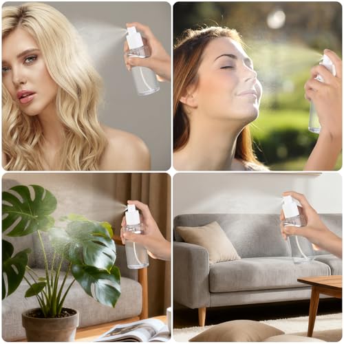 Boenoea Small Travel Spray Bottles 50ml Plastic Leak Proof 2 Pack