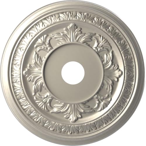 Ekena Millwork Baltimore 22-in. PVC Ceiling Medallion, Bright Coat Aluminum