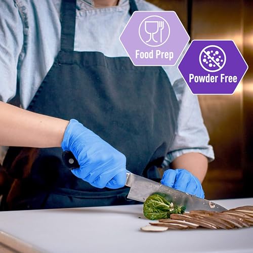 MED PRIDE Large Nitrile/Vinyl Blend Exam Gloves, 100-Count - Powder-Free