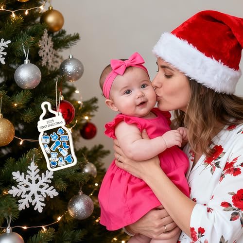 Yewfold Personalized Baby First Christmas Wooden Ornament 2025 Keepsake
