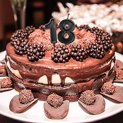 Black Glitter Number 7 Birthday Candle | Premium Cake Topper