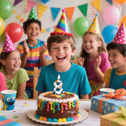 Blue Dog Paw Number Birthday Candle - Party Decoration