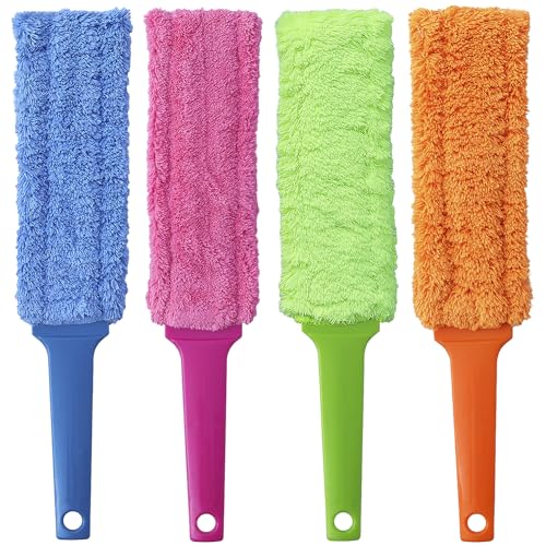 15-Inch Microfiber Duster Set - 4 Pack, Washable & Ergonomic