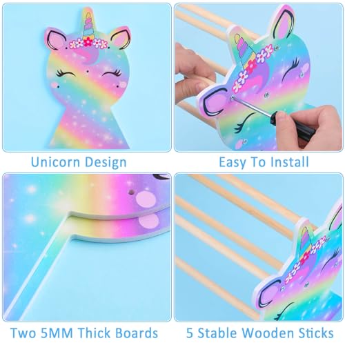 Rainbow Headband Holder Organizer for Girls - Unicorn Design