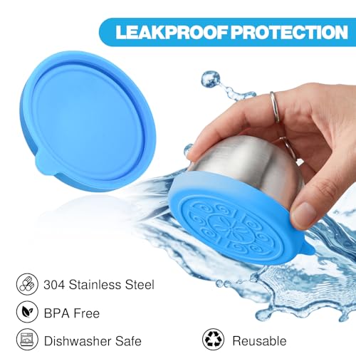 Leakproof Stainless Steel Salad Dressing Containers - 6 Pack