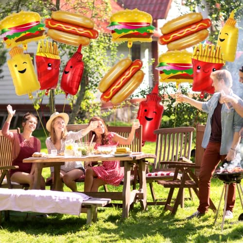 12 Pcs BBQ Food Themed Foil Balloons for Party Decoration
