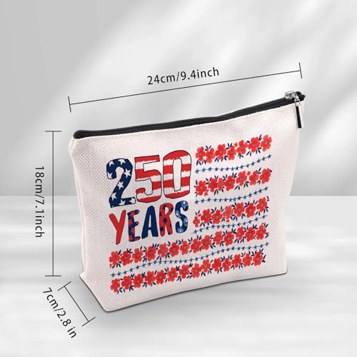 American 250th Anniversary Patriotic Canvas Makeup Bag & Travel Toiletry Pouch