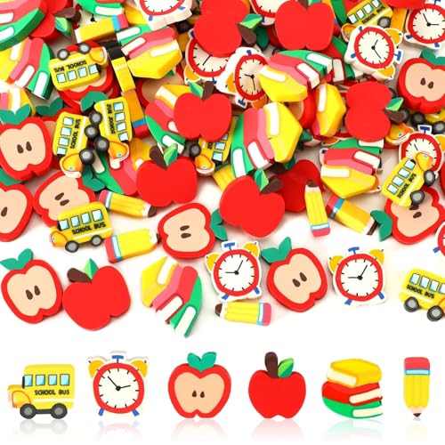 80Pcs Back to School Polymer Clay Charms - Decorative Ornaments