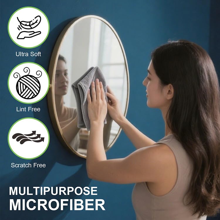 Microfiber Cleaning Cloths - 3 Pack, 11.4" x 11.4" for Home & Car