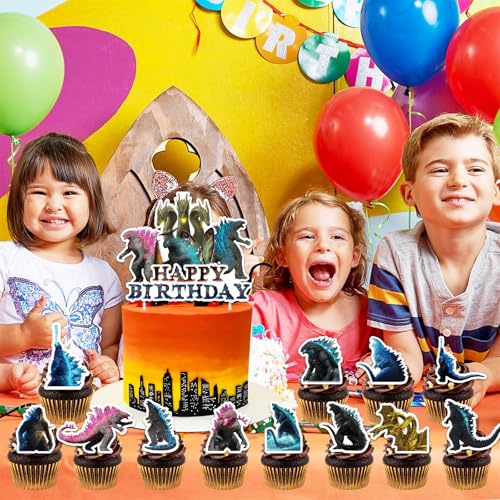 13PCS Happy Birthday Cake Topper Set - Decor 8 with Cupcake Toppers