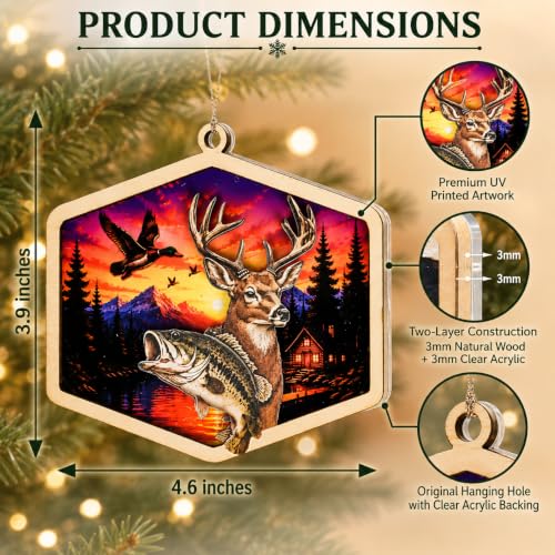 Rustic Mountain & Forest Christmas Ornament - Hunting & Camping Decor - Mountain Ornament 2