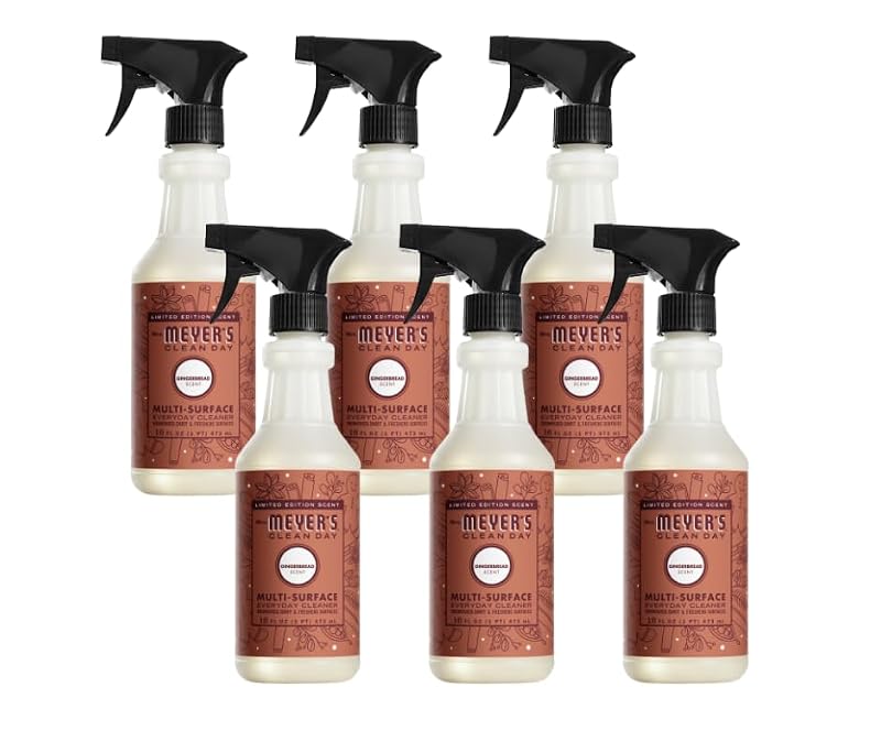 Mrs. Meyer's Multi-Surface Cleaner, Gingerbread Scent, 16 Fl Oz (Pack of 6)