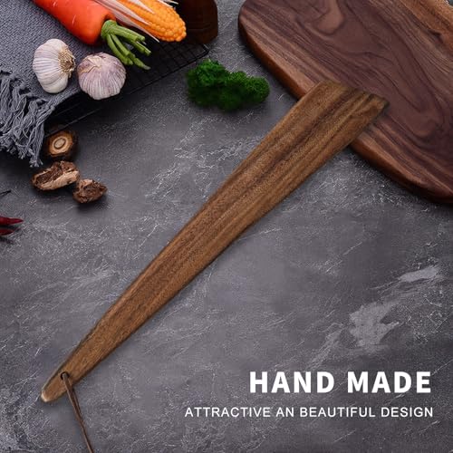 12-Inch Natural Teak Wood Cooking Spatula - Non-Toxic & Durable