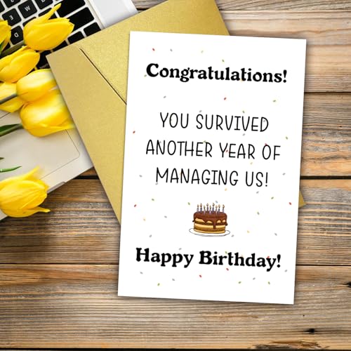 Funny Birthday Card for Boss - Humorous Gift for Manager