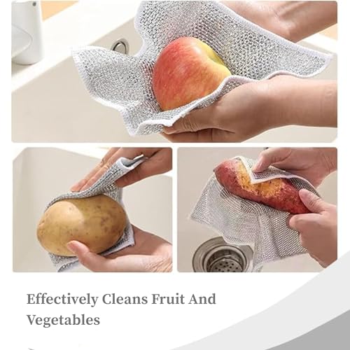 Mercobay Multipurpose Non-Scratch Wire Dishwashing Rags - 5pcs