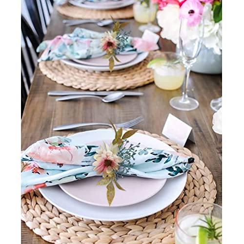 Natural-Inspired Sunflower Napkin Rings Set of 4 Handmade Christmas Table Decor