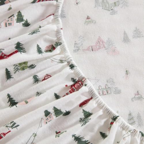 King Sheet Set with Fitted Sheet & Pillowcases - Ski Village Green