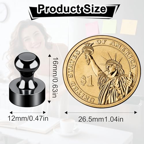 Tiergrade Black Push Pin Magnets - 20 Pack Multi-Use for Fridge & Whiteboard