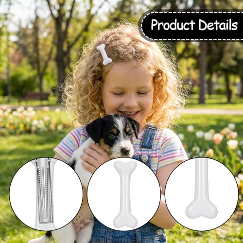 White Bone Hair Clips 6-Piece Set Dog Bone Barrettes for Women and Girls