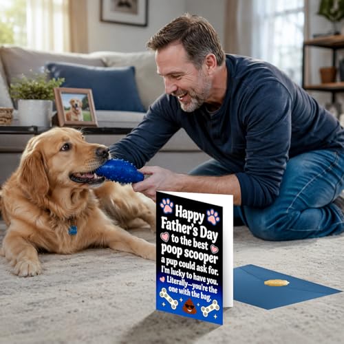 Funny Father's Day Card for Dog Dads - 5.3x8 with Envelope